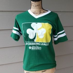 Green and white t shirt